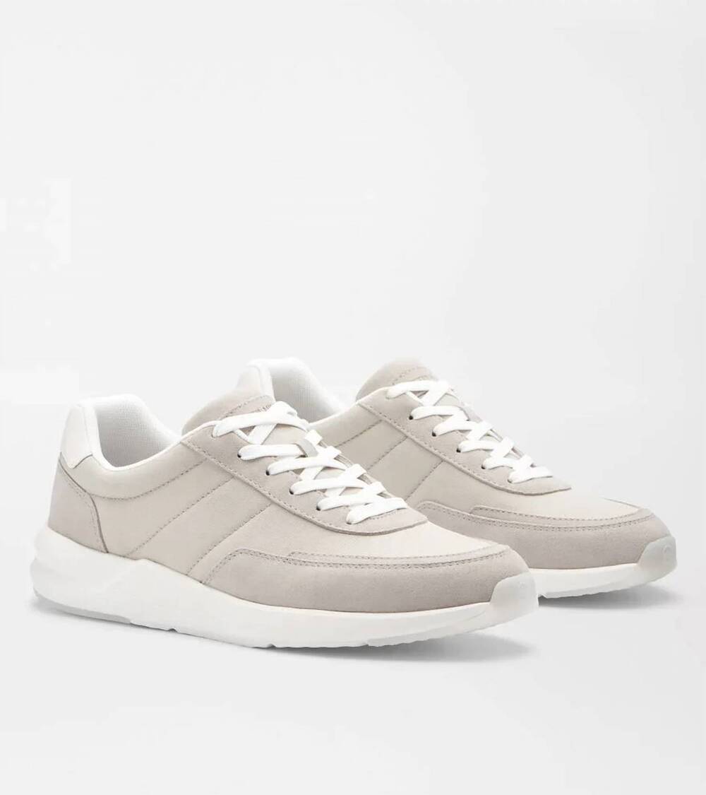 NEW PETER MILLAR men's journeyman round toe sneaker in light pewter